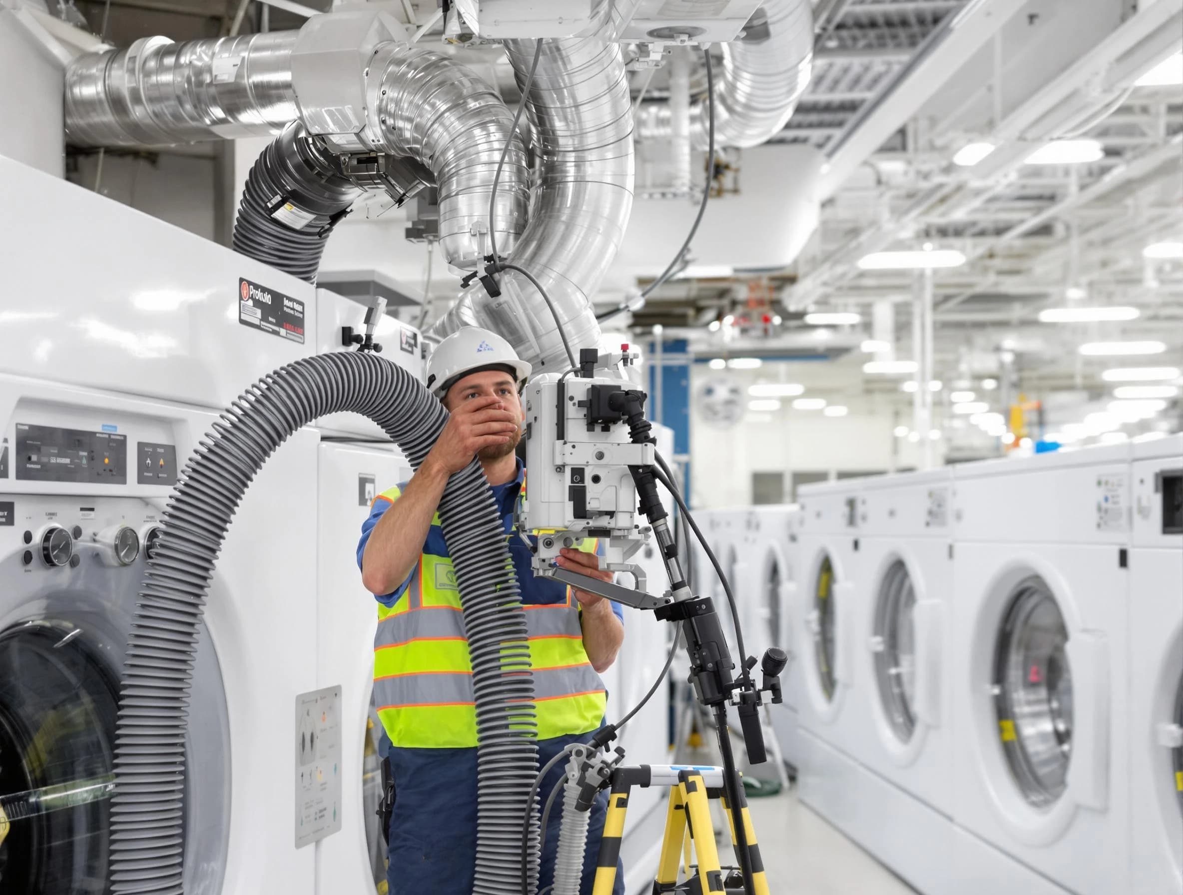 Dickson Dryer Vent Cleaning team performing commercial-grade dryer vent cleaning at a business facility in Dickson