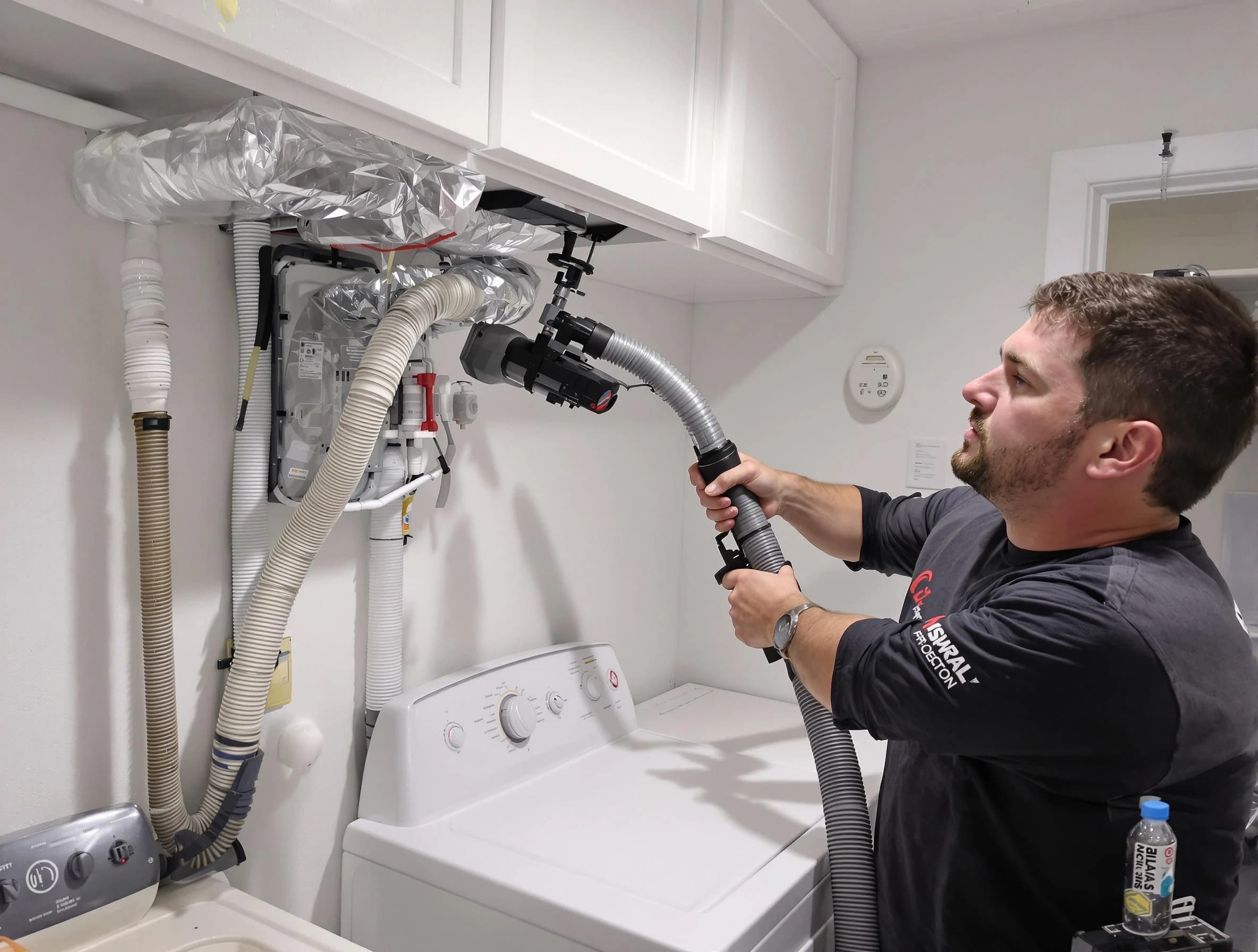 Dickson Dryer Vent Cleaning certified technician performing safety-focused gas dryer vent cleaning in Dickson