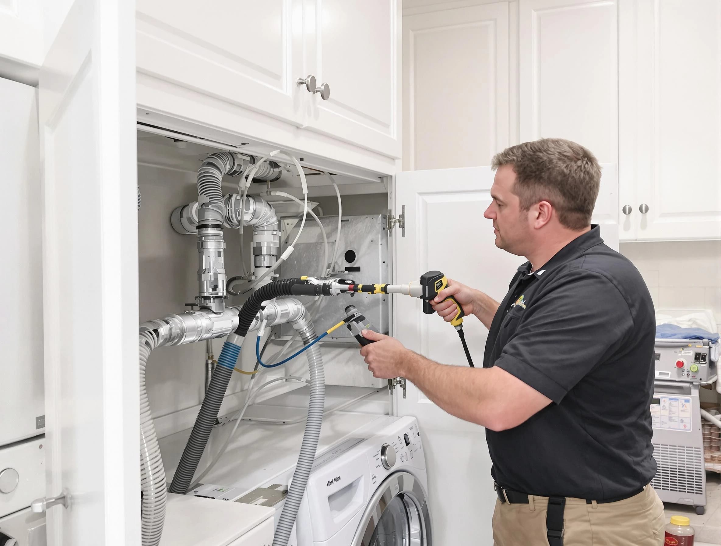 Dickson Dryer Vent Cleaning professional removing severe blockage from a clogged dryer vent in Dickson