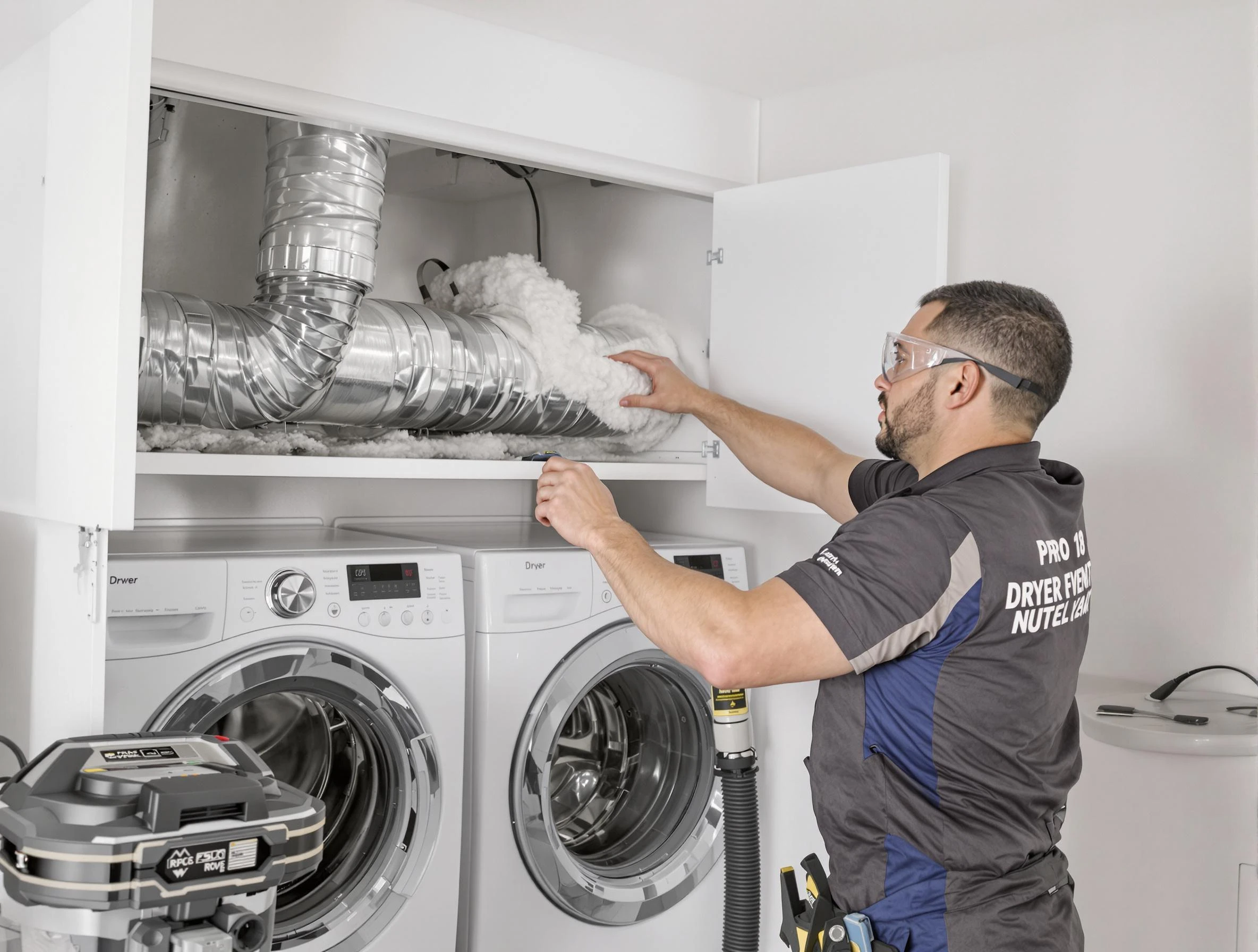 Dickson Dryer Vent Cleaning certified technician performing specialized gas dryer vent cleaning in Dickson